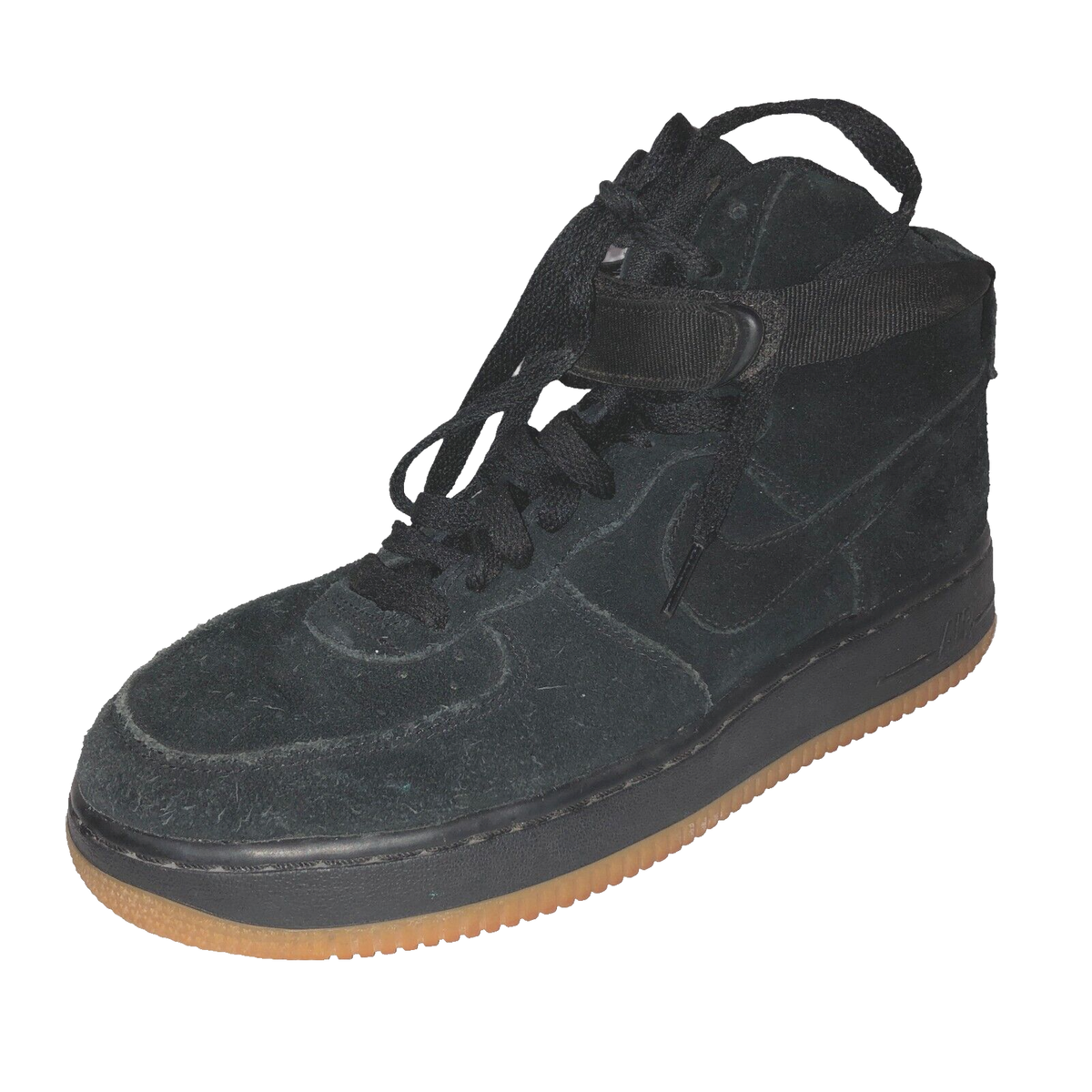 Nike Air Force High Kids Sz 7Y Suede Black Gum Sneakers Shoes AF