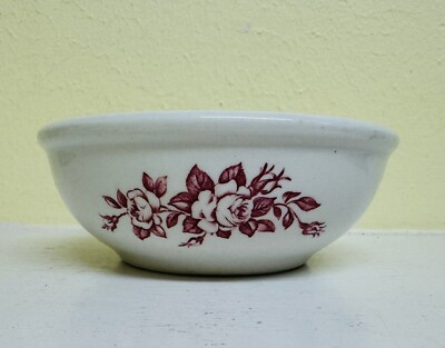 Vintage WELLSVILLE CHINA Restaurant Ware 6  Cereal Bowl  Summertime  Roses 1940s