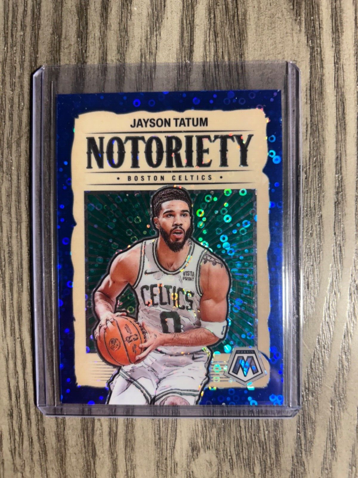 2023-24 Mosaic Basketball Jayson Tatum Notoriety Blue Disco # 61/85 Celtics 6