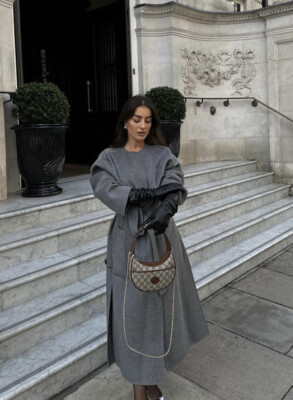 ZARA ZW DOUBLE-FACED WOOL BLEND COAT GREY NEW FW24 SIZE XS-S ZARA ZW DOUBLE-FACED WOOL BLEND COAT GREY NEW FW24 SIZE XS-S
