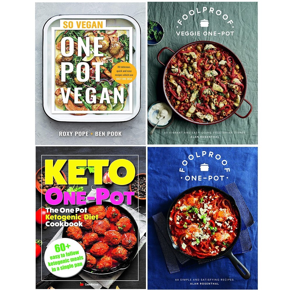 One Pot Vegan Roxy Pope(HB),Ketogenic Diet,Foolproof Vegetarian (HB) 4 Books Set