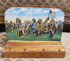 Vintage Indian Rocky Mountain Souvenir shop Kalispell MT wooden letter holder