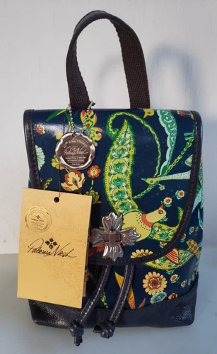 NWT Patricia Nash Birds of Paradise Small Backpack Navy Print Saracena Adjust