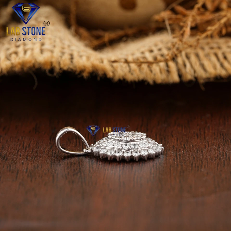 0.871 TDW Round Cut Diamond White Gold Pendant & Earring Set EF color VS Clarity - Image 4 of 4