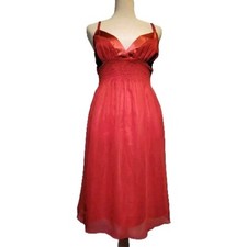 Red Forever 21 Dress Womens Medium Smocked Knee Length Romantic Girly Date Night