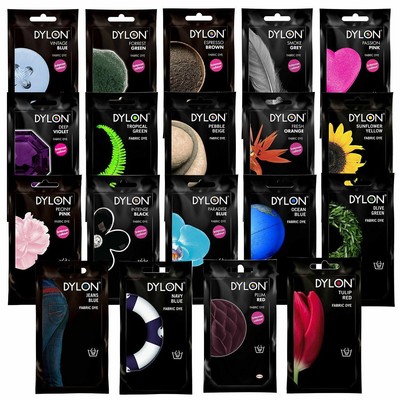 Dylon Hand Stoff Färbe Beutel für Kleidung & weiche Möbel, 1 Packung oder 4 Packung mit 50 g