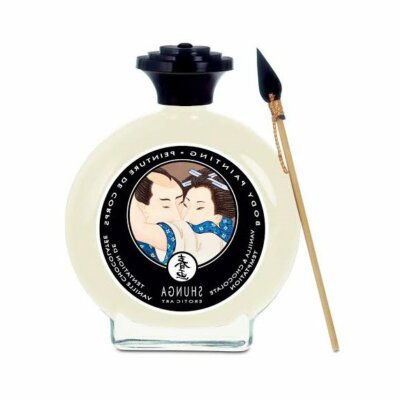 Shunga Vanilla & Chocolate Flavored Edible Body Paint with Brush 3 oz