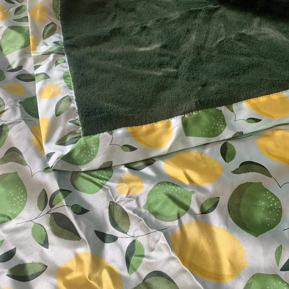 婴儿床毯缎面装饰背面双面安全爱柠檬酸橙 40x30 — 第 4/4 张图片