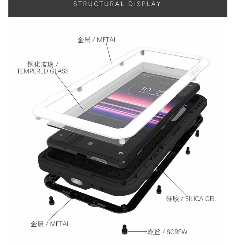 SHOCKPROOF HEAVY DUTY ALUMINIUM GORILLA CASE FOR SONY XPERIA 5 J8210 J8270 J9210 - Image 2 of 4