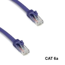 KNTK Purple 2ft Cat6a UTP Patch Cable 24AWG Panel Router Ethernet RJ45 Network