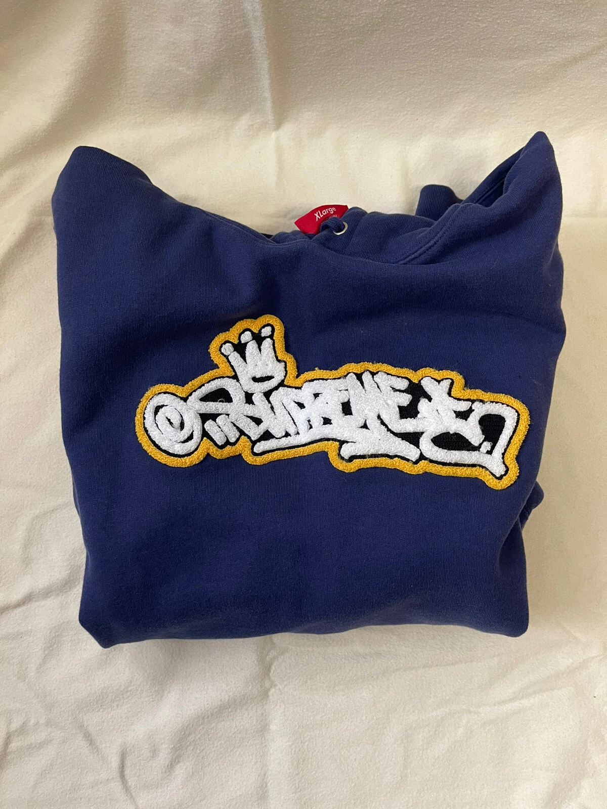 Sweat à capuche Supreme Handstyle bleu xl graffiti sweat à capuche