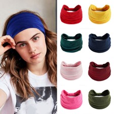 Ladies Yoga Wide Headband Elastic Fold Hair Band Sports Turban Head Wrap Fashion