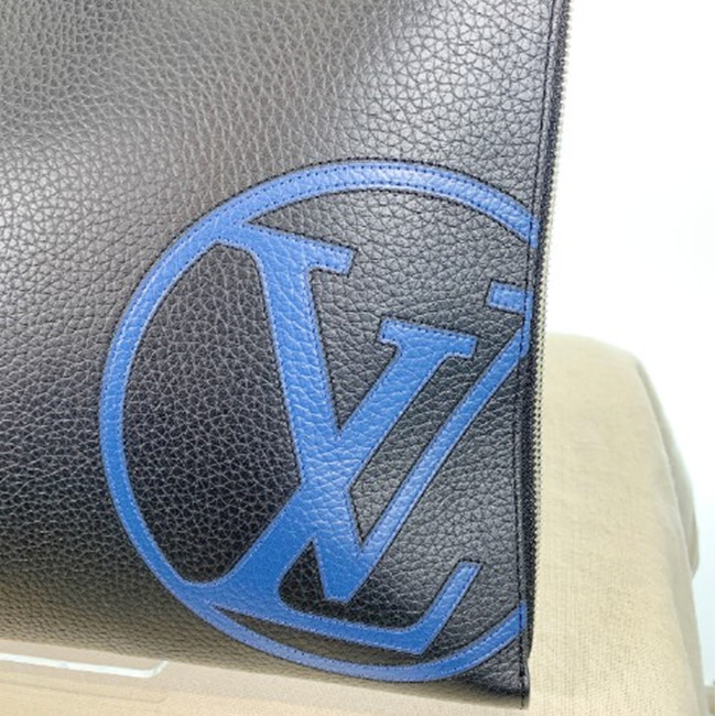 Louis Vuitton Taurillon Pochette Jour GM Noir Flat Clutch M67763