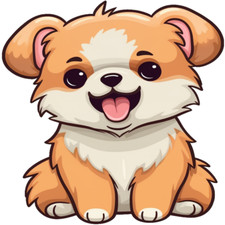 30 Custom Happy Cartoon Puppy Personalized Address Labels