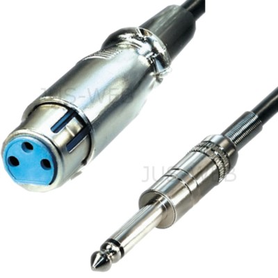 Audio Mikrofon Kabel 5m XLR Kupplung Buchse - 6,3mm Klinke Stecker keh