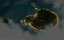 Landscape  art cgi nature island sea trees forest beach Custom Gaming Mat Desk