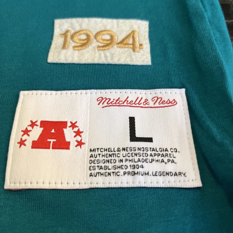 Mitchell & Ness Equipo NFL Inspirado Manga Larga Miami Dolphins Nuevo Con Etiquetas Niños Talla L Foto 3 de 4