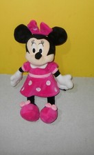 Disney Parks 15" Minnie Mouse Pink Polka Dot Dress  Bow Stuffed Plush