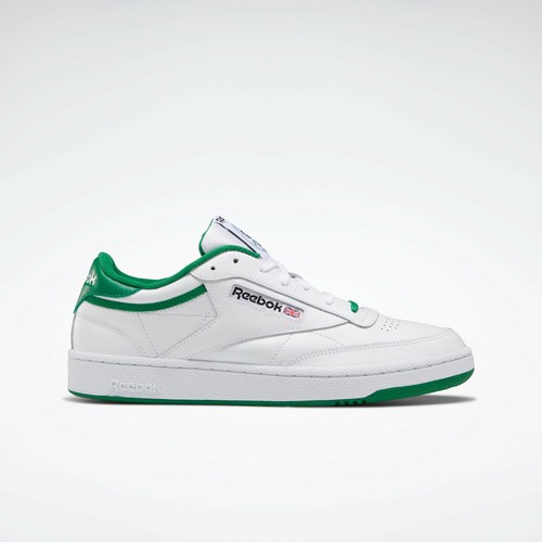 Reebok Club C 85 da Uomo in Pelle Scarpe Da Ginnastica in Bianco e Verde  35th Anniversario | eBay