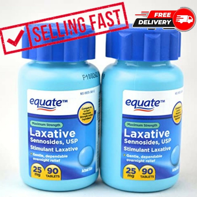 2 Pack Equate Regular Strength Chocolated Laxative Sennosides 15 mg