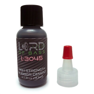 L3045 Black Rubber Speaker Repair Glue 0.5oz Surround Dust Cap Recone Adhesive
