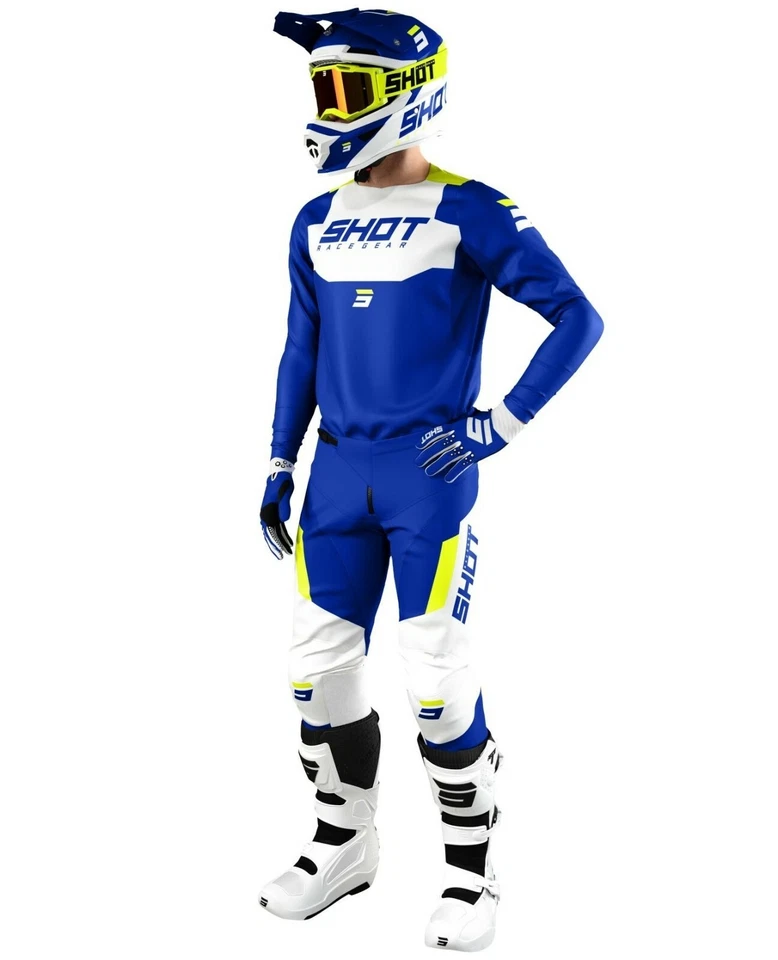 PANTALONI PANT CROSS ENDURO SHOT CONTACT CHASE BLU NEON YELLOW GIALLO FLUO TG 34 - Imagen 4 de 4