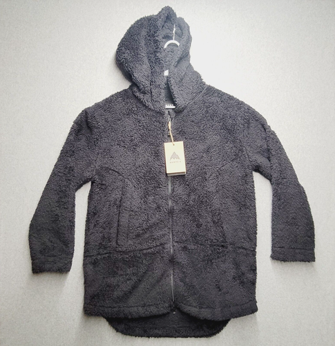 Giacca Burton donna Minxy Hiloft full zip con cappuccio nera in pile taglia large