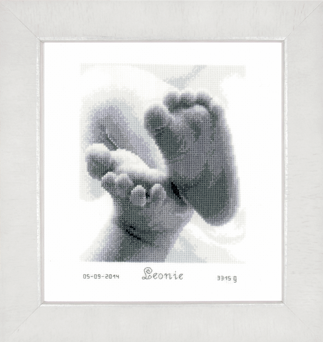 Minerva Counted Cross Stitch Kit Birth Record Baby Feet Vervaco Pn-0149170 - Image 3