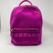 Ted Baker Backback Fuchsia Pink Neoprene Zippered Ruffle Detail Worn Once