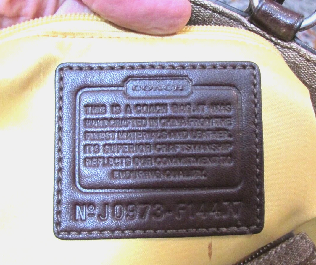 COACH Carrozza n. Borsa a righe J0973 F14477 Heritage Signature Chelsea marrone