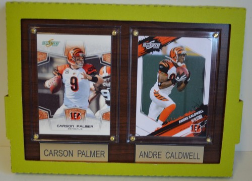 NFL Collectible Cincinnati Bengals Card 2008 WOOD Double PLAQUE Palmer Caldwell