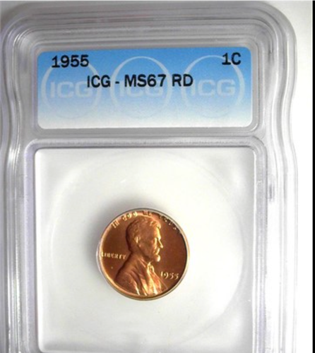1955 P Lincoln Cent Penny MS67 RD ICG #55637340419 Stellar Coin Fantastic Price! - Picture 3 of 6