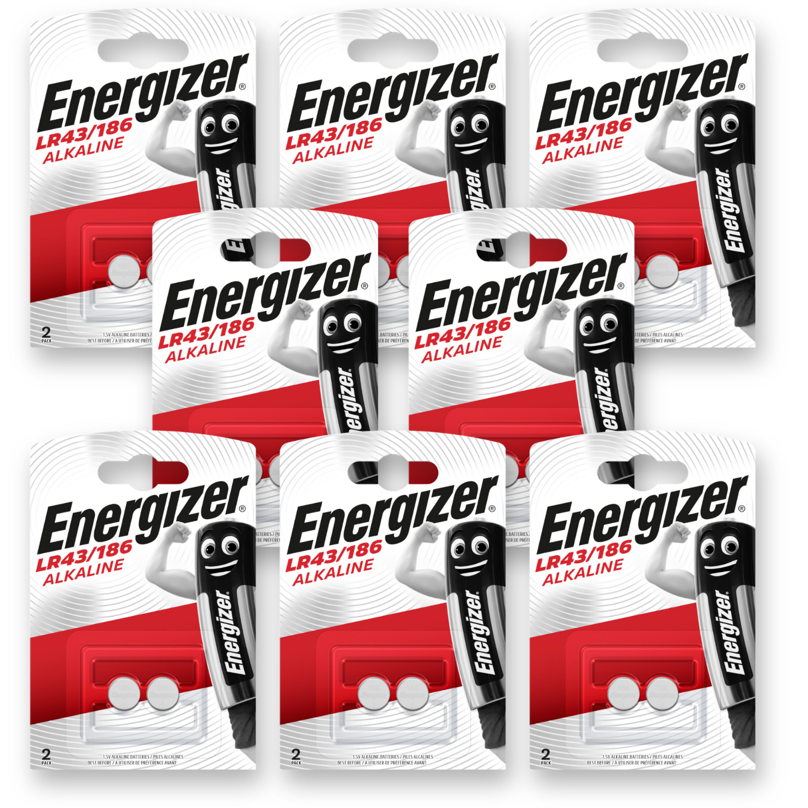 16x ENERGIZER LR43 Batteries Coin Cell Alkaline 1.5V 186 AG12 *EXPIRY 06/2027*