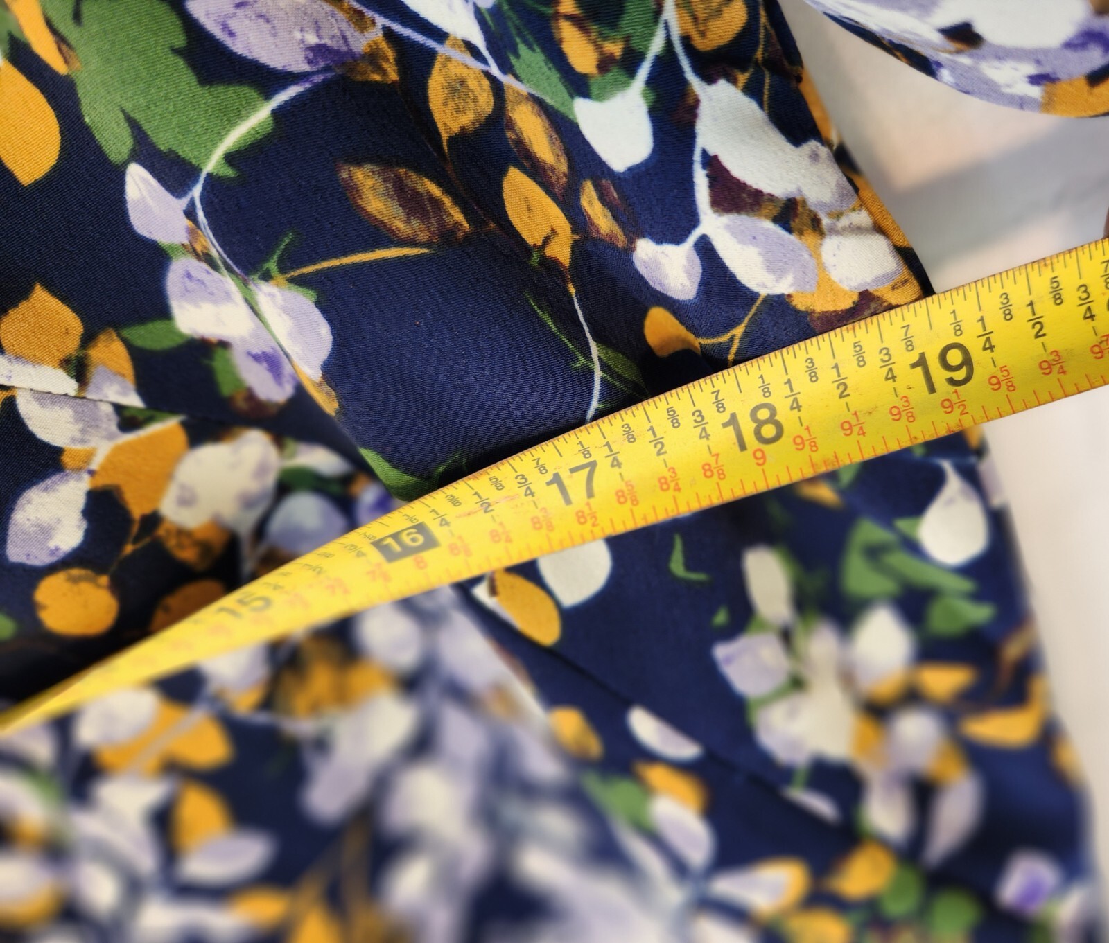 APPLESEED'S PETITES Size 16P Navy Blue Floral Print Dress Fully Lined