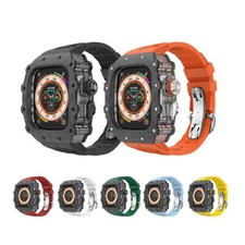AP Mod Kit Carbon Fiber Cas for Apple Watch Series 9 8 7 Ultra Fluororubber Band