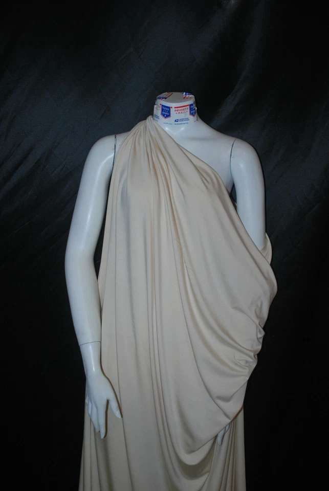 Modal Spandex Jersey Knit Fabric premium weight 10 oz by the yard Cream - Image 3 of 4