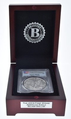 2019 $1 American Silver Eagle MS69 PCGS First Strike in Bradford Mint Case