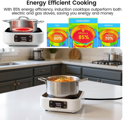 Stainless Steel Moka Pot Coffee Maker & Mini Induction Cooktop Set