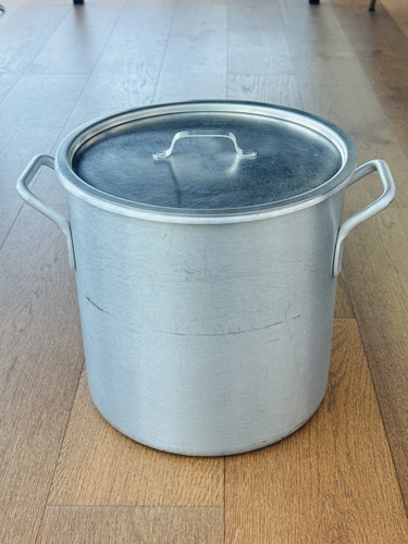 Lincoln Wear-Ever 24 Qt Commercial Aluminum Stock Pot with Lid NSF USA - 4306 VG