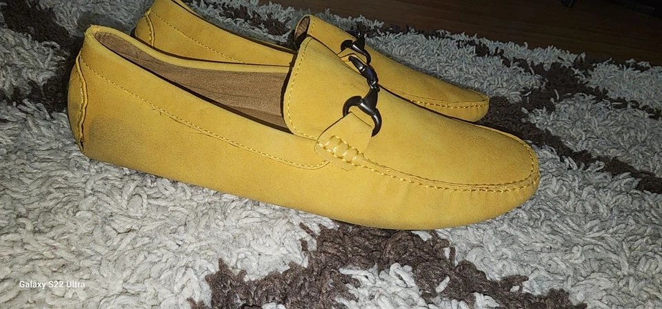 Nuevo Kenneth Cole Reaction World Hold On Mocasines Zapatos Amarillo Gamuza Para Hombres Talla 8.5  Foto 2 de 4