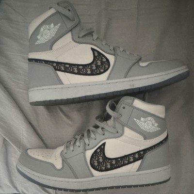 Dior Air Jordan 1 High OG Logo Print Gray/White 2020 3SH1301D1DD Limited Edition