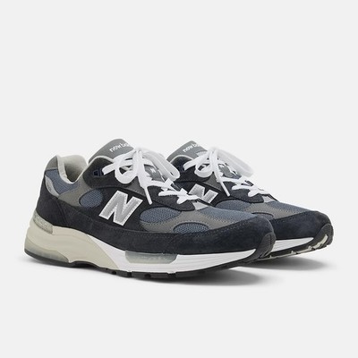 New Balance 992 Made In USA in Navy with Grey and Silver Metalic