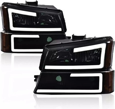 LED DRL Headlight Assembly Chevy Silverado 1500 2500 3500 HD Models 2003-2006/ F