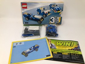 LEGO 6913 Creator 3 In 1: Blue Roadster Car + 2,  100% Complete w/ Manuals, Box