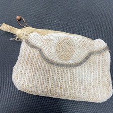 Antique Beaded Clutch 30 40s Coin Purse Evening Bag Zipper Art Deco Vintage  
