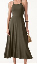 BIGSALE!!!Soft Linen Knit Spaghetti Midi Bra Dress. Free Shipping!!!