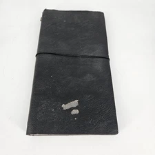 Black Faux Leather Travel Journal Notebook Planner Refillable Inserts Cover