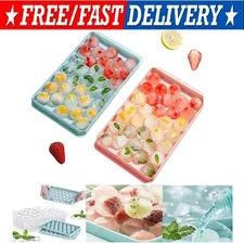 DIY Round Ice Cube Ball Maker PP Tray Silicone Sphere Mold Bar Whiskey Cocktails