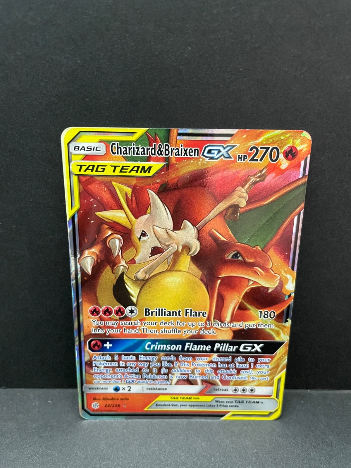 Pokemon TCG: Charizard & Braixen GX - SM - Cosmic Eclipse (SM12) #22/236 NM