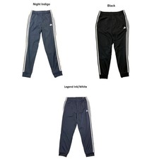 Adidas Men's 3 Stripe Tapered Full Length Tricot Elastic Waist Sport Jogger